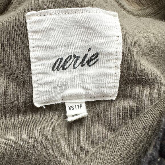 Aerie Groove On Ribbed Cropped Jacket Green Zip Front Size XS - Picture 8 of 10